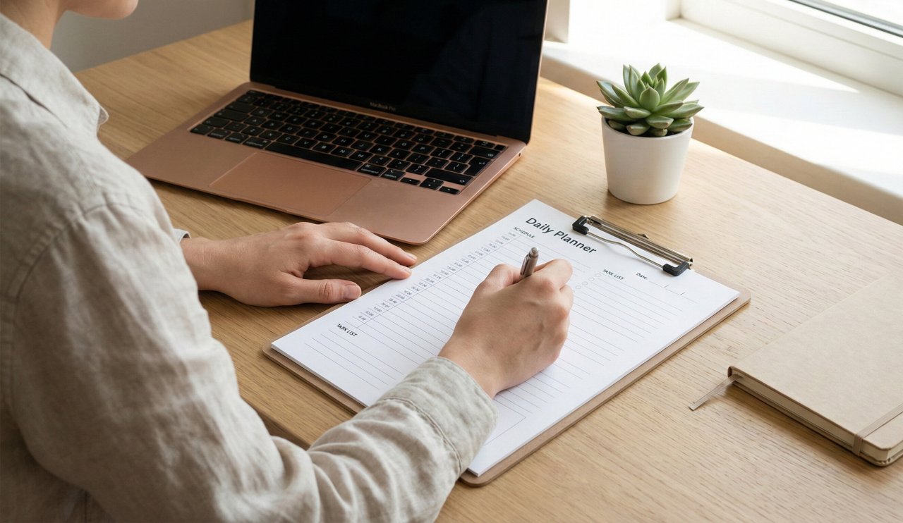 Free Daily Planner Printable PDF Download (Minimal Minimal Design)