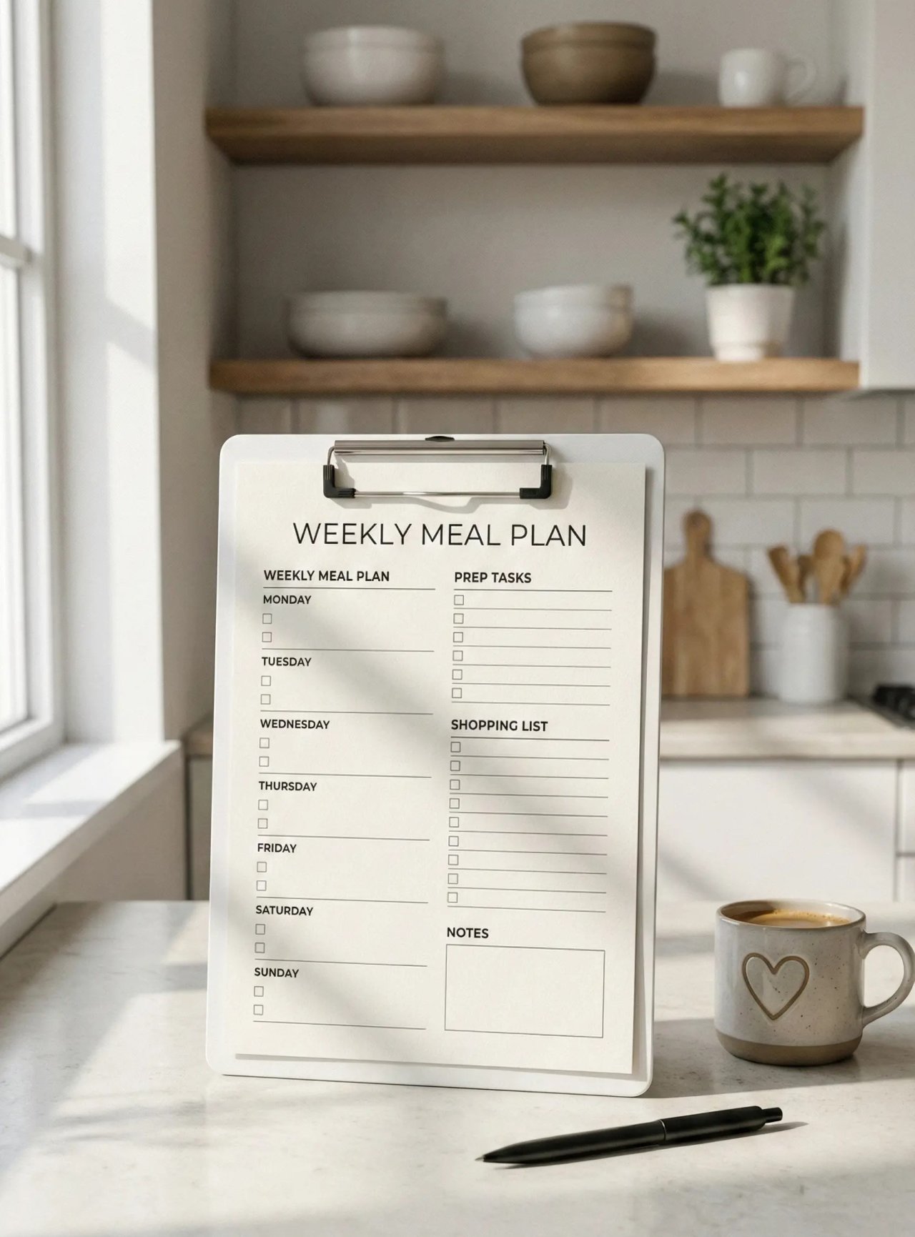 printable weekly meal prep checklist