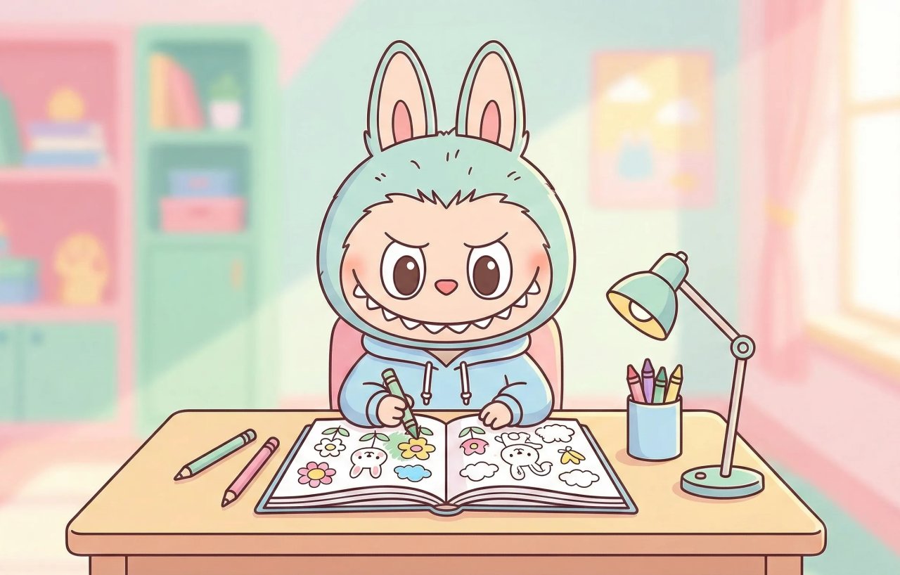 Labubu Coloring Pages Pack A4 – 50  High Quality Printable Coloring Sheets for Kids & Adults