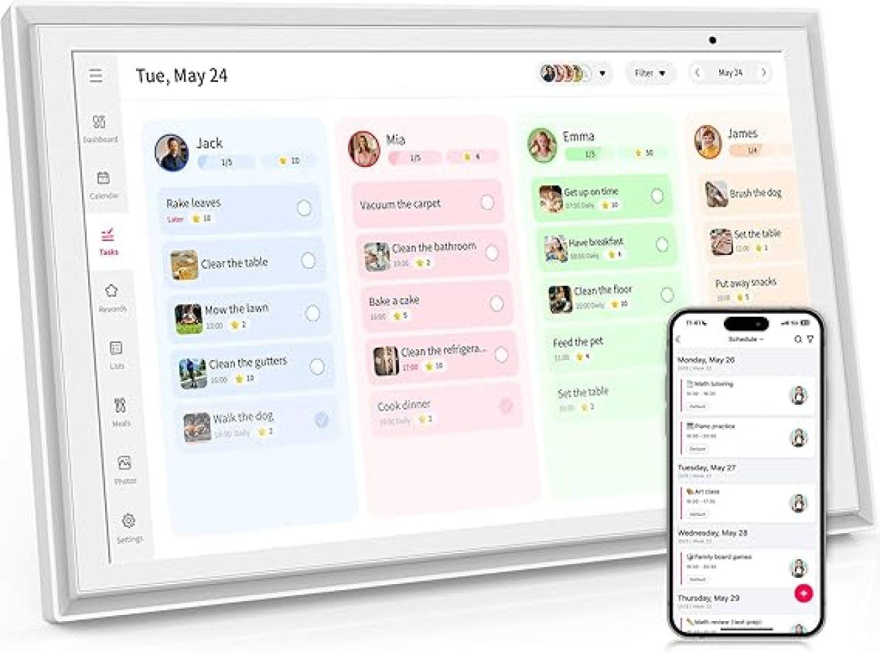 Digital Calendar - Routines, Meal Planner, Task Scheduling. Reward Tracker, to Do List, HD Smart Touchscreen Interactive Electronic Calender