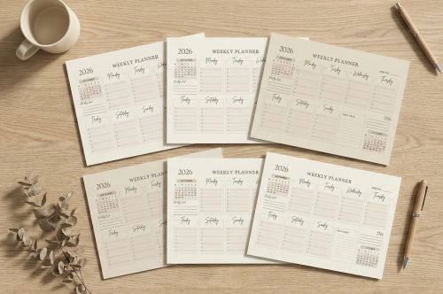 2026 Weekly Planner Printable – Minimal Weekly Calendar Planner PDF Instant Download