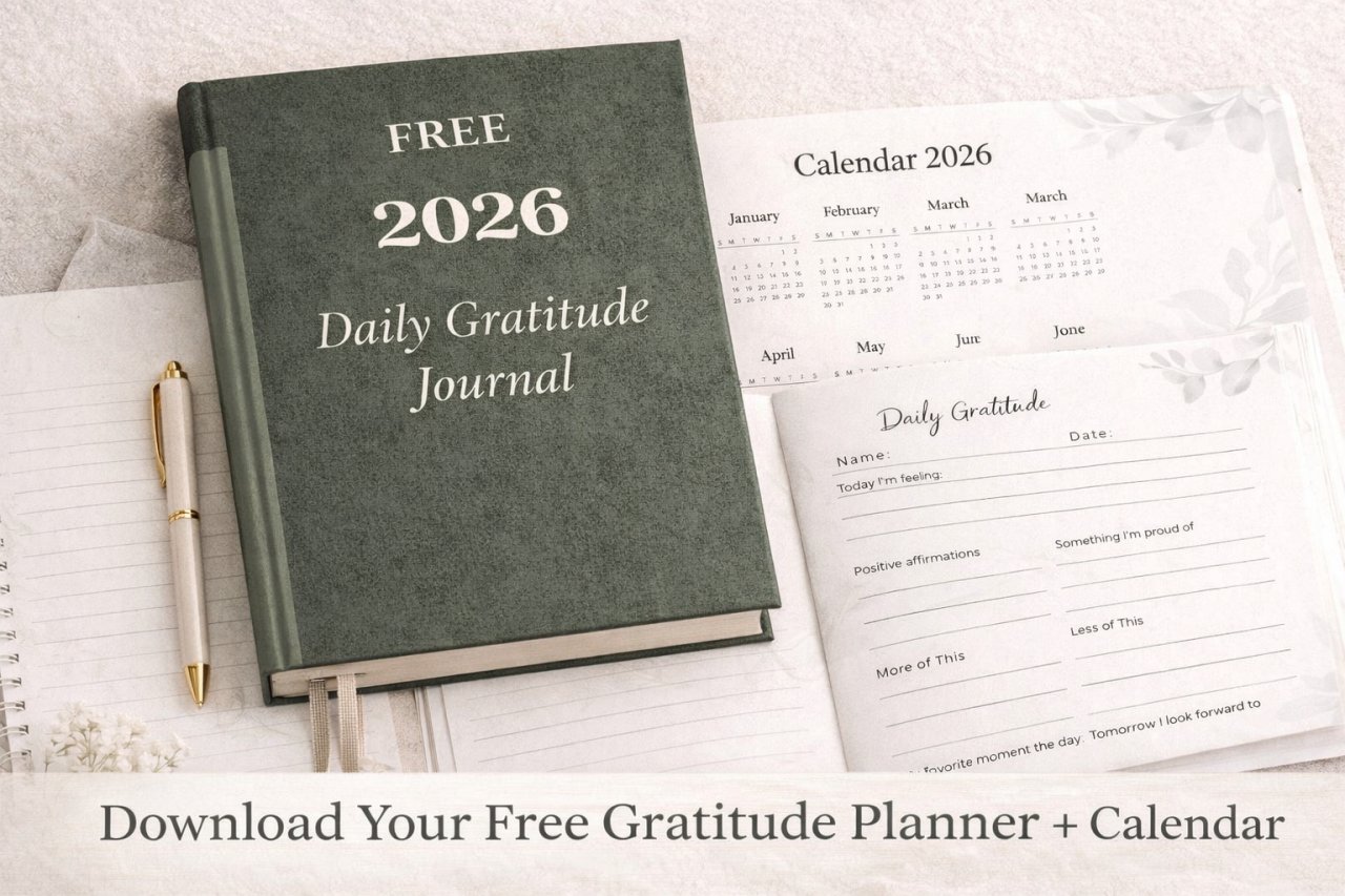 Free 2026 Daily Gratitude Journal Printable and Digital Planner