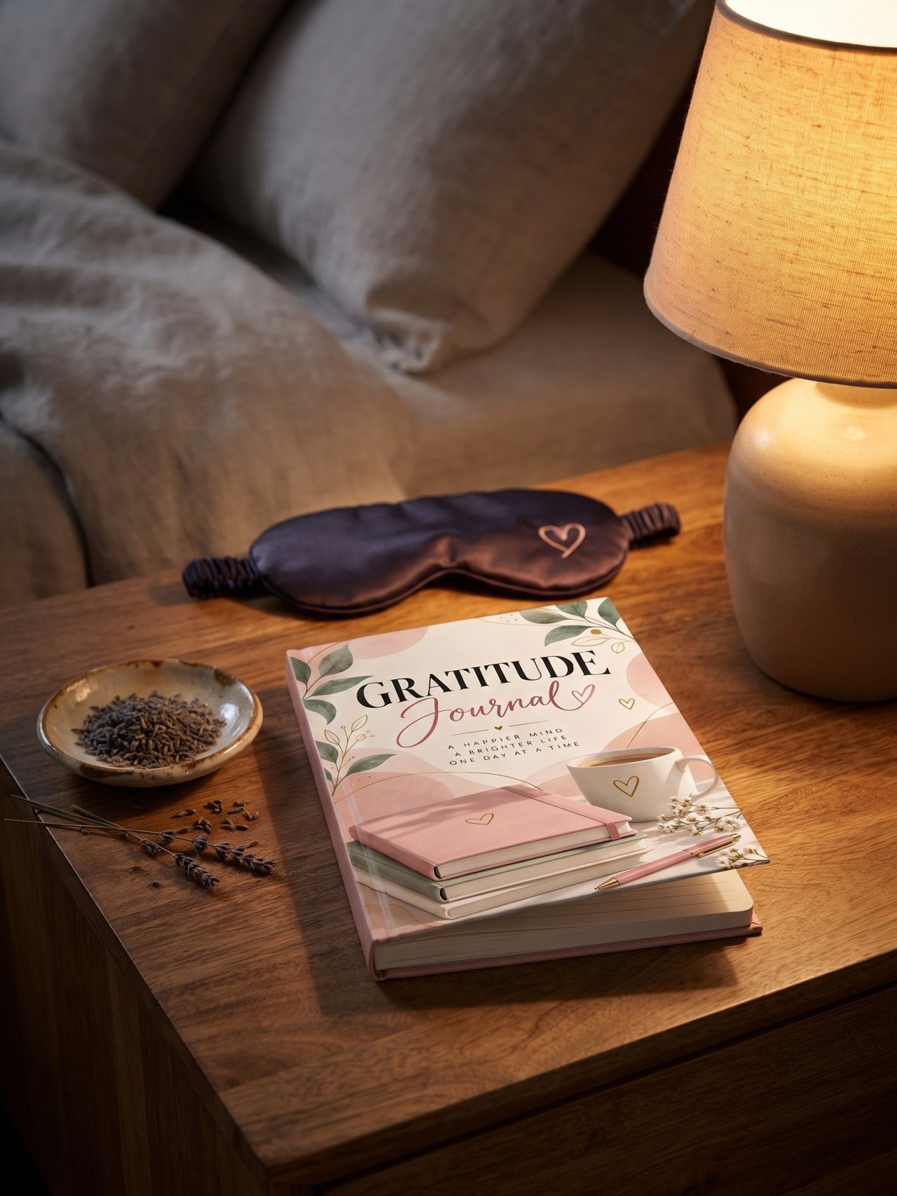 The Ultimate Gratitude Journal cover and daily layout design