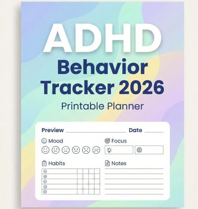 ADHD Behavior Tracker 2026 | Daily Symptom & Medication Log | Printable ...