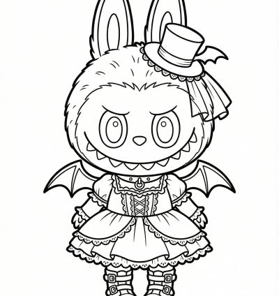 Labubu Coloring Book A4 – +50Printable Pages for Kids & Adults | Cute Kawaii & Detailed Relaxing Coloring Pack