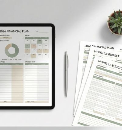 2026 Budget Planner Printable | Monthly Finance Planner PDF | US & International Money Organizer | Digital Download