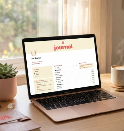 Free Aesthetic Notion Journal Template & Mood Tracker