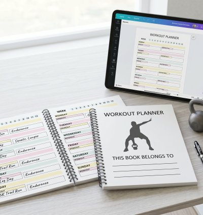 13-Week Workout Planner | Editable Canva Fitness Tracker & Daily Exercise Log