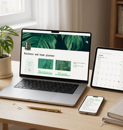 Aesthetic Home Business Notion: Life & Work Planner